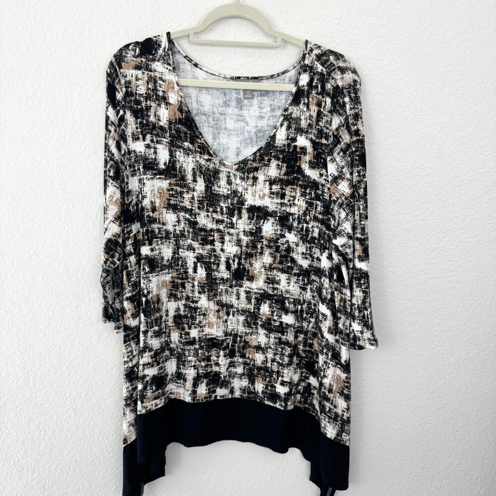 J. Jill Womens Wearever Collect Blouse Top Size XL Stretch Office Black